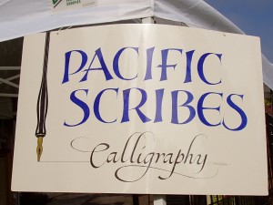 Pacific Scribes Booth Sign
