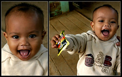 Burma - Bagan - happy baby diptych