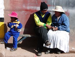 Family at the Peru / Bolivia border
